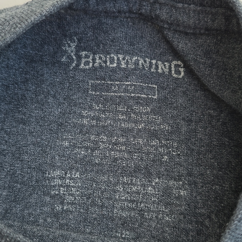 Browning Boy's Heather Charcoal Logo Crew Neck T-Shirt - Picture 3 of 4
